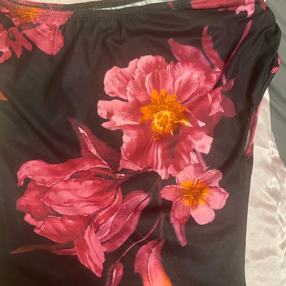 Floral Blouse with Pink and Orange Accents
